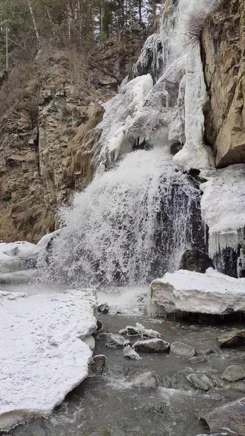 Kamyshlinsky Waterfall in Altai Stock Footage 304979953