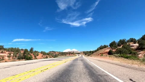 Kanab, Utah August 16 2023 Utah Driving 11123 Kanab Coral Pink Sand Dunes Stock Footage 339065283
