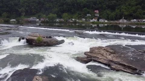 Kanawha Falls Drone 06 Stock Footage 246579074