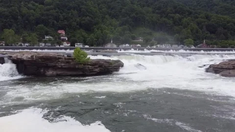 Kanawha Falls Drone 08 Stock Footage 246579093