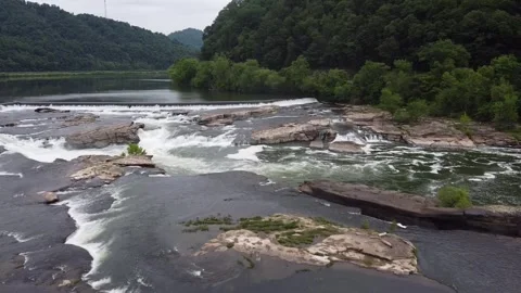 Kanawha Falls Drone 09 Stock Footage 246578956