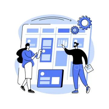 Kanban board abstract concept vector illustration. Stockillustratie