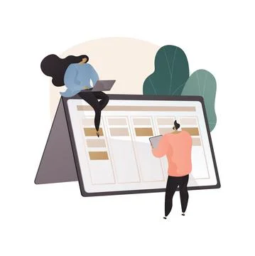 Kanban board abstract concept vector illustration. Stock Illustration