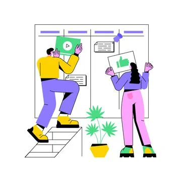 Kanban board abstract concept vector illustration. Illustrazione stock