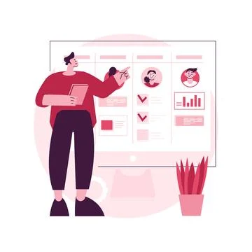 Kanban board abstract concept vector illustration. Illustrazione stock