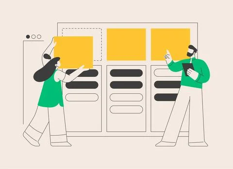 Kanban board abstract concept vector illustration. Illustrazione stock