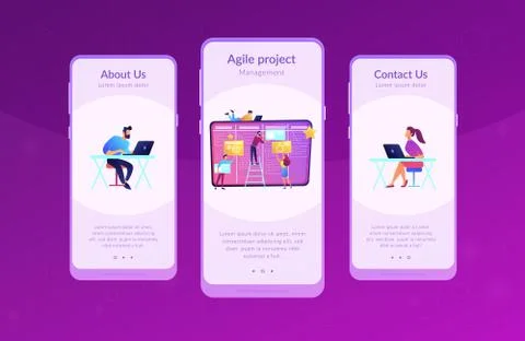 Kanban board app interface template. Stock Illustration