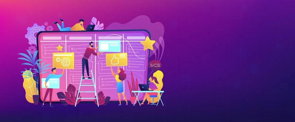 Kanban board header or footer banner. Stock Illustration
