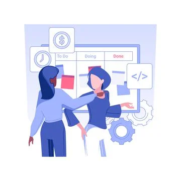 Kanban board isolated concept vector illustration. Stockillustratie