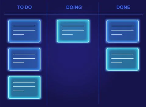 Kanban board methodology Stock Illustration