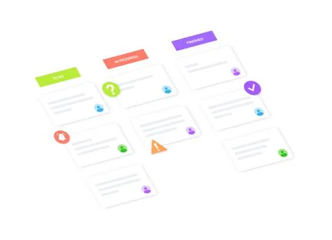 Kanban board methodology Stock Illustration