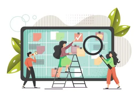 Kanban board, vector flat style design illustration Illustrazione stock