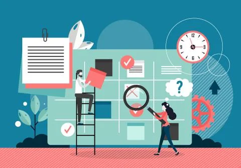 Kanban board, vector flat style design illustration Illustrazione stock