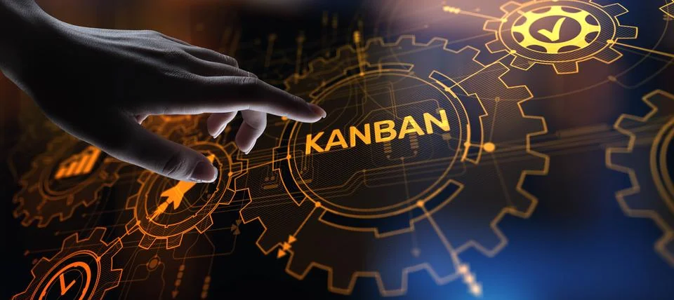 Kanban Concept: Visualizing Workflow for Improved Efficiency and Productivity 库存照片