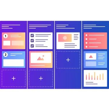 Kanban icon vector project scrum board isolated Stock Illustration