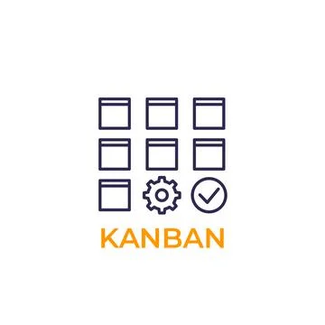 Kanban lean method line icon Illustrazione stock