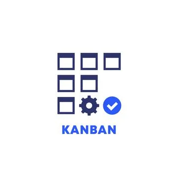 Kanban lean method, project management icon Illustrazione stock