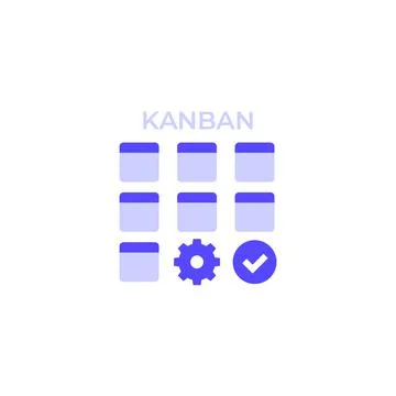 Kanban lean method vector icon Illustrazione stock