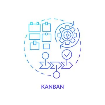 Kanban method blue gradient concept icon Illustrazione stock