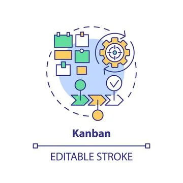 Kanban method multi color concept icon Illustrazione stock
