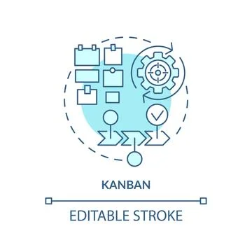 Kanban method soft blue concept icon イラスト素材