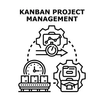 Kanban project management system developing workflow process イラスト素材