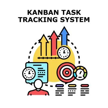 Kanban task tracking system for efficient project management Stock Illustration