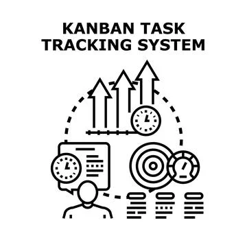 Kanban task tracking system for efficient project management Stock Illustration