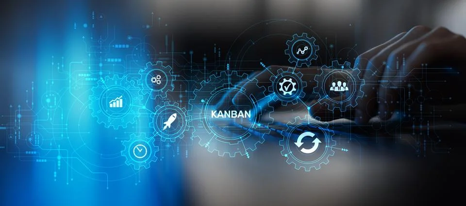 Kanban Workflow and Process Optimization in Project Management Systems. 库存照片