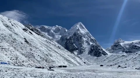Kanchenjunga Base Camp Panorama, Nepalese Himalayas Stock Footage 336877998