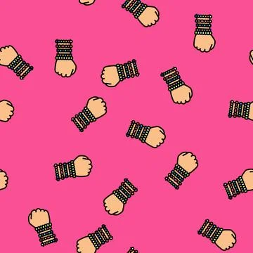 Kandi rave retro vector seamless pattern Illustrazione stock