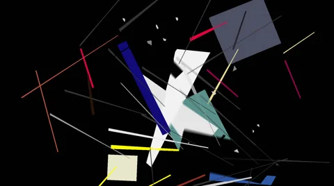 Kandinsky Shapes Animated 03 - Alpha Included Stock Footage 40062759