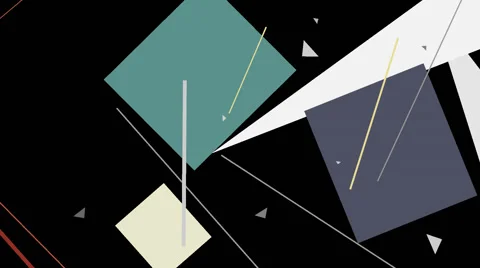 Kandinsky Shapes Animated 05 - Alpha Included Stock Footage 40063168