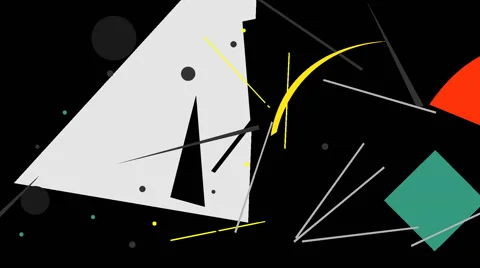 Kandinsky Shapes Animated 09 - Alpha Included Stock Footage 40064688