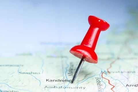 Kandreho, Madagascar pin on map Stock Photos