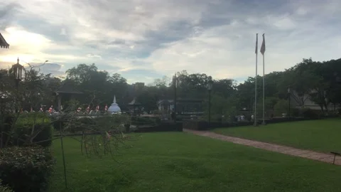 Kandy, Sri Lanka, evening clouds over the temple Stock Footage 132887696