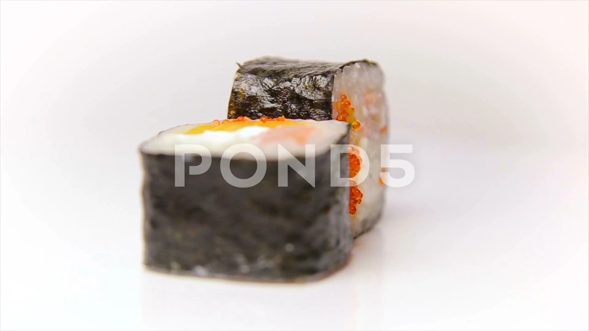 Kandzu Maki Sushi Roll With Flying Fish Stock Video Pond5