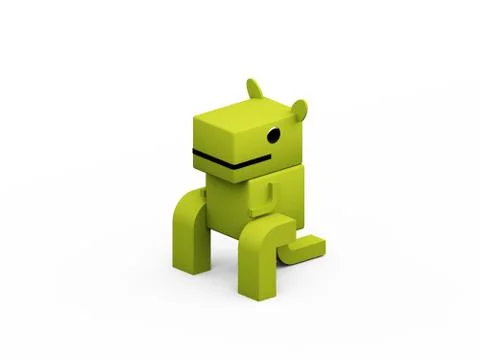 Kangaroo 3d low polygon isolate on white background Stock Illustration