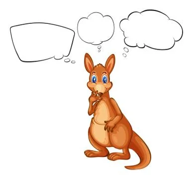 A kangaroo from Australia thinking 스톡 일러스트