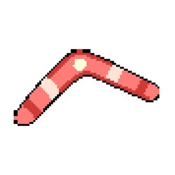 Kangaroo boomerang pixel art vector illustration Stock Illustration