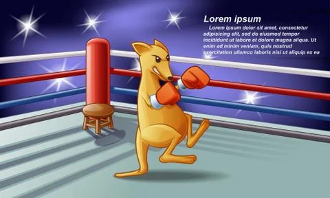 Kangaroo boxer. Stock Illustration