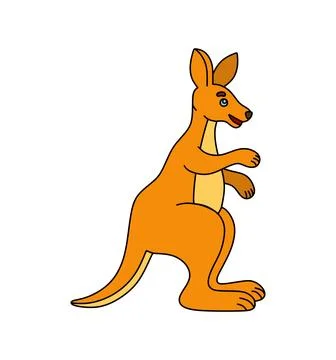Kangaroo character Vector color doodle illustration isolated on white Stock Illustration