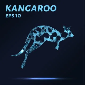 Kangaroo consists of points, lines and triangles. The polygon shape in the .. Stock Illustration