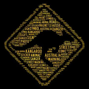 Kangaroo crossing shape text graphic illustration Illustrazione stock