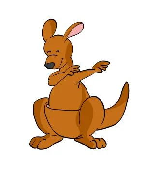 Kangaroo Dab Dance - Kangaroo Dabbing Cartoon Ilustración de archivo