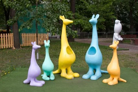 Kangaroo figures on the playground Stock Photos