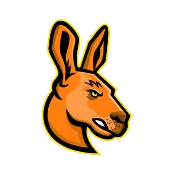 Kangaroo Head Mascot Stock Illustration