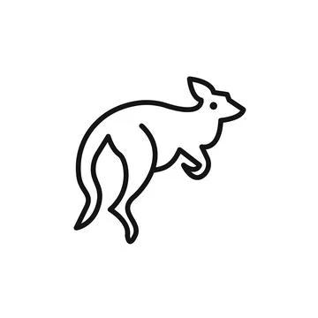 Kangaroo icon logo sign vector outline Stock Illustration