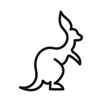 Kangaroo icon mark in filled style Stock Illustration
