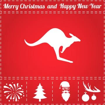 Kangaroo Icon Vector Stock Illustration
